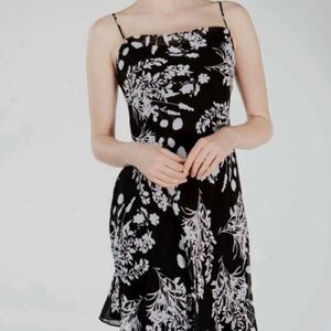 🆕 Calvin Klein Floral Print Slip Dress and Jacket / Kimono set Black / White